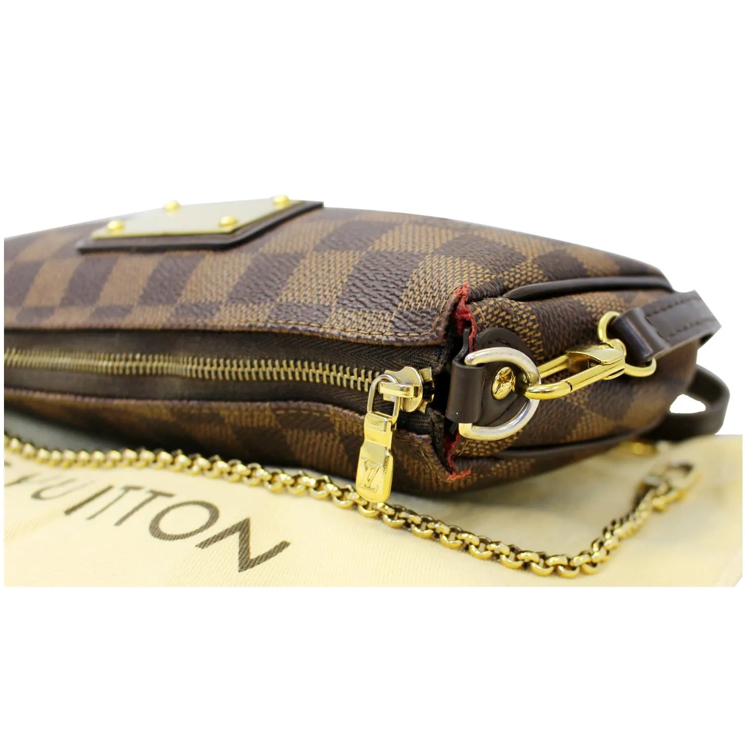 LOUIS VUITTON Pochette Eva Damier Ebene Shoulder Crossbody Bag