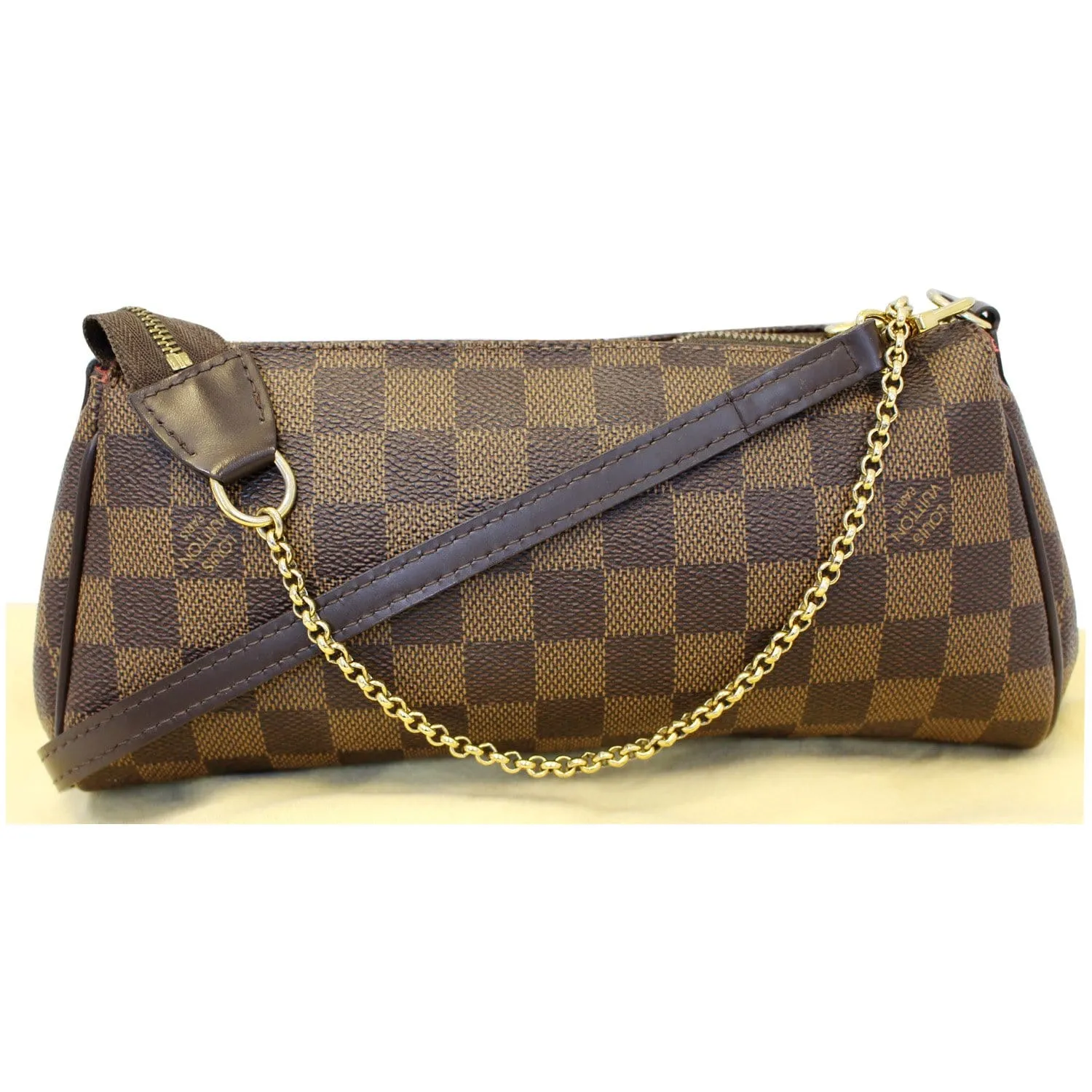 LOUIS VUITTON Pochette Eva Damier Ebene Shoulder Crossbody Bag