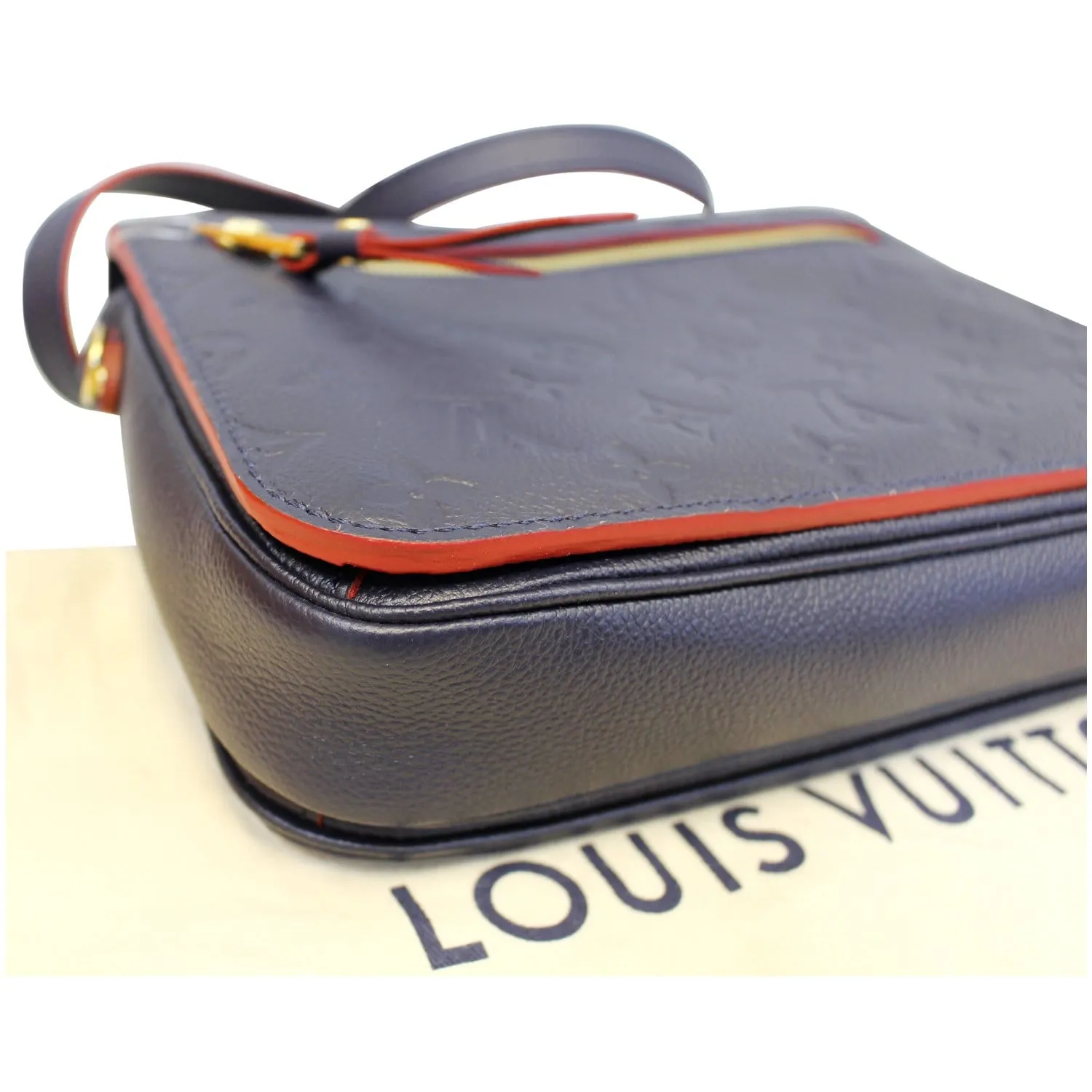 LOUIS VUITTON Pochette Metis Monogram Empreinte Shoulder Bag Marine Rouge