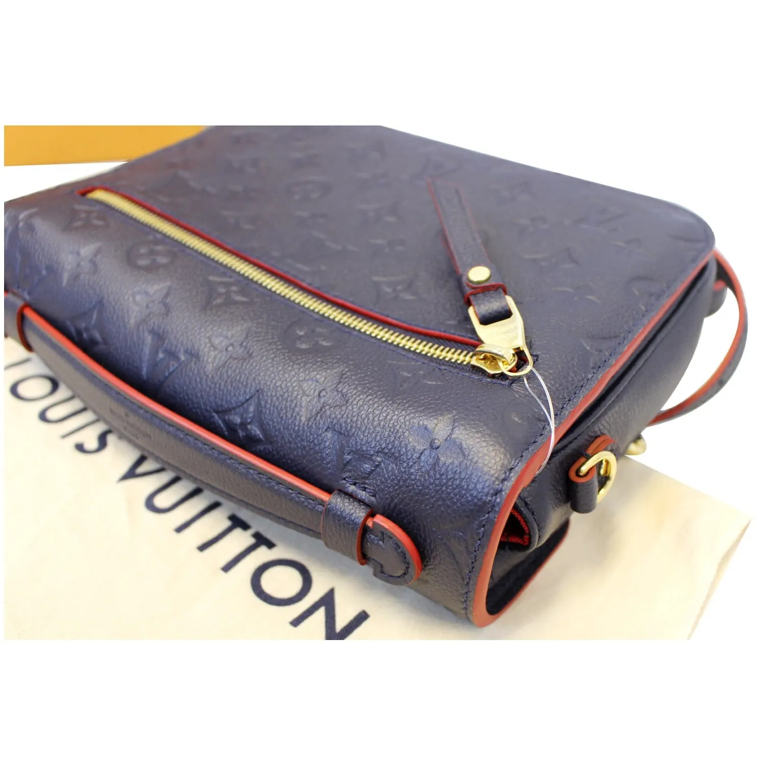 LOUIS VUITTON Pochette Metis Monogram Empreinte Shoulder Bag Marine Rouge