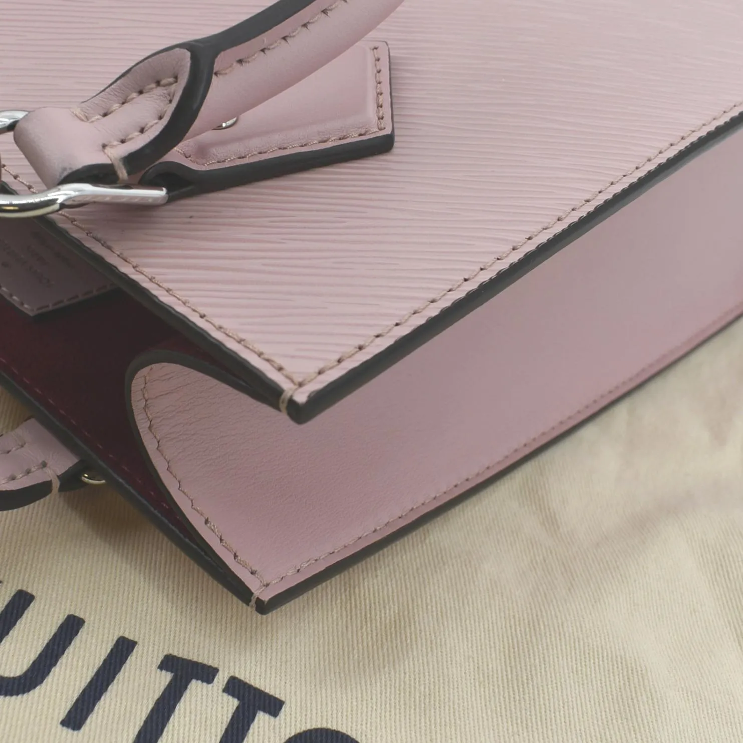 LOUIS VUITTON Sac Plat BB Epi Leather Crossbody Bag Rose Ballerine
