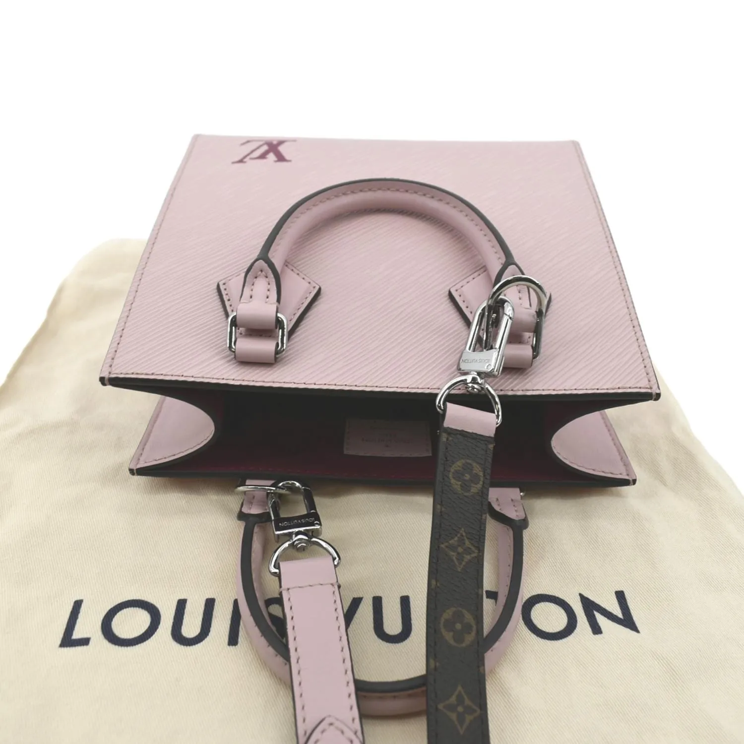 LOUIS VUITTON Sac Plat BB Epi Leather Crossbody Bag Rose Ballerine