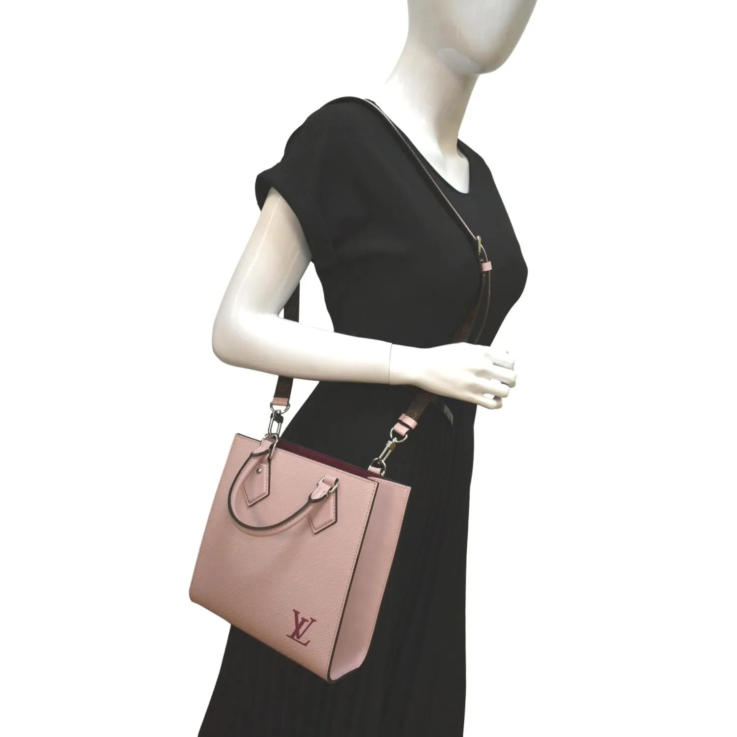 LOUIS VUITTON Sac Plat BB Epi Leather Crossbody Bag Rose Ballerine
