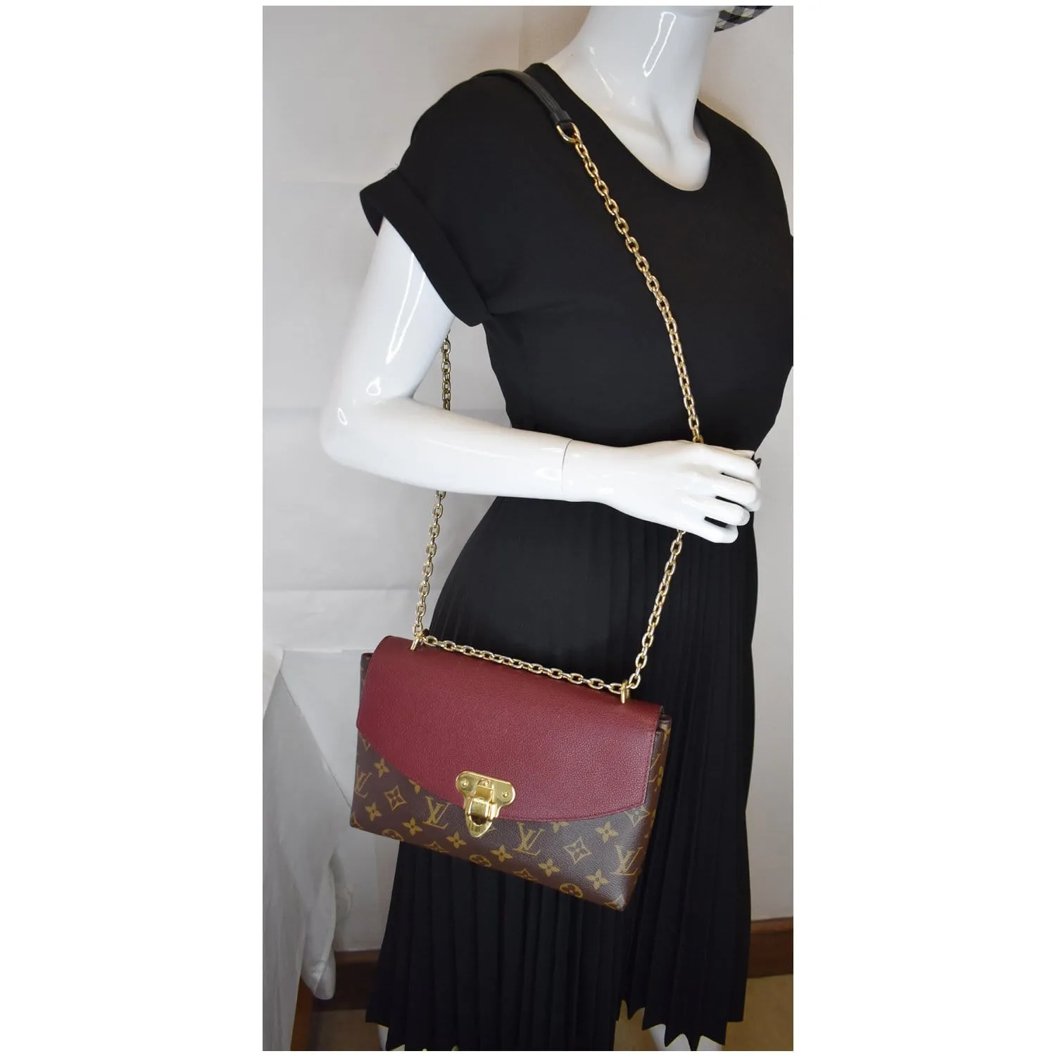 LOUIS VUITTON Saint Placide Monogram Canvas Crossbody Bag Bordeaux