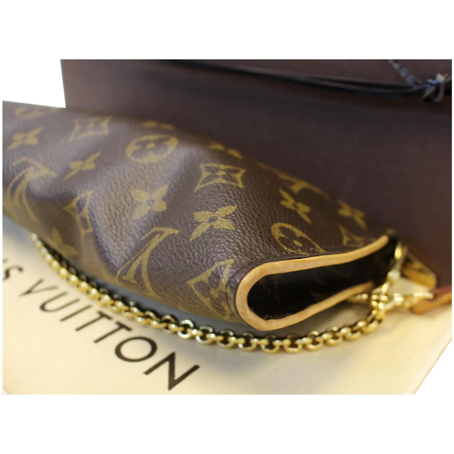 LOUIS VUITTON Sophie Monogram Canvas Clutch Crossbody Bag Brown