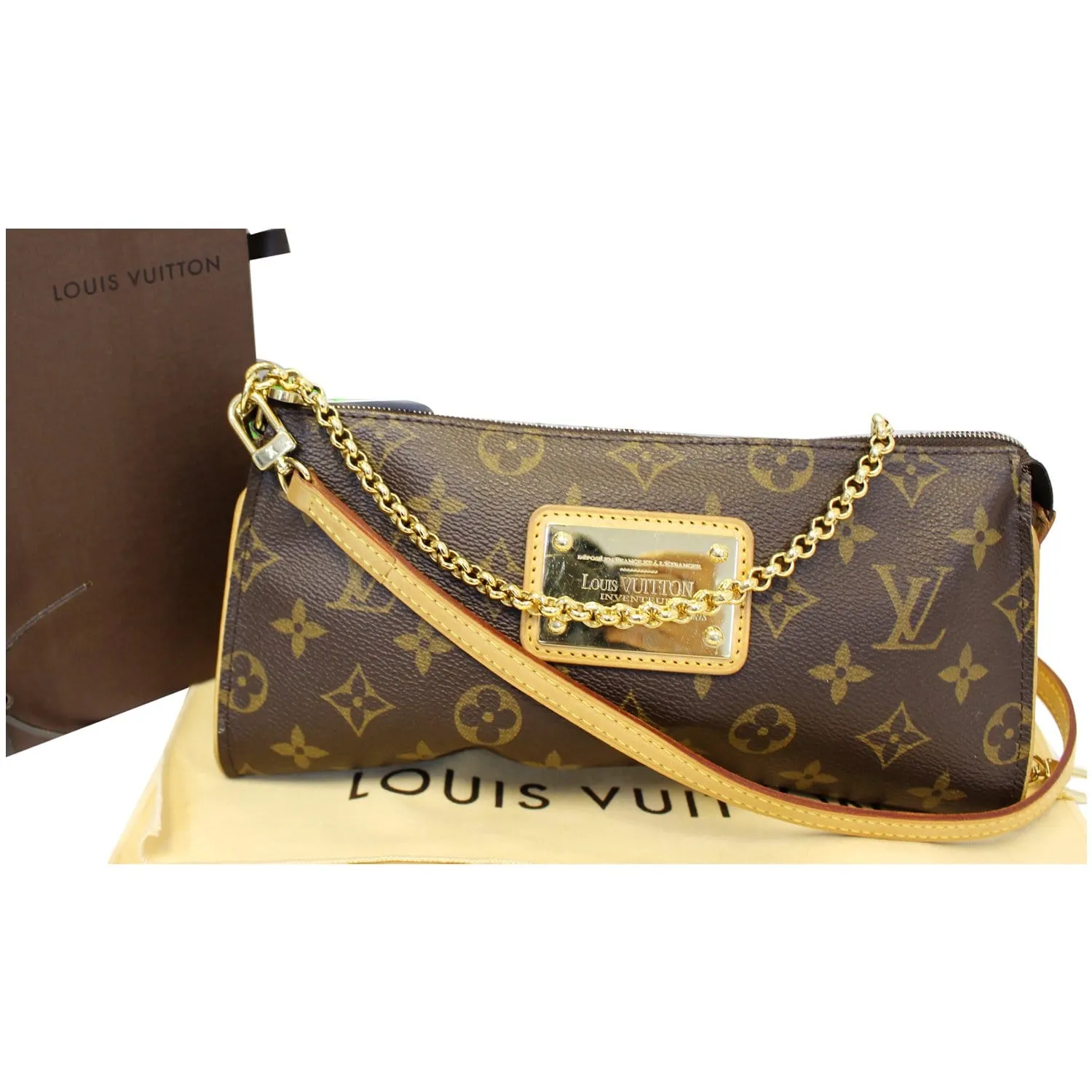 LOUIS VUITTON Sophie Monogram Canvas Clutch Crossbody Bag Brown