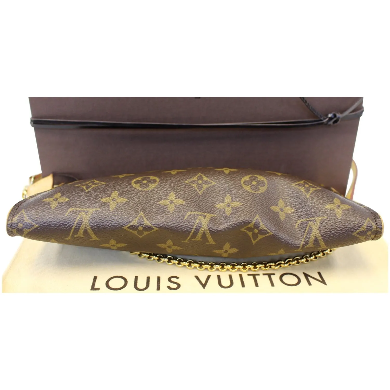 LOUIS VUITTON Sophie Monogram Canvas Clutch Crossbody Bag Brown