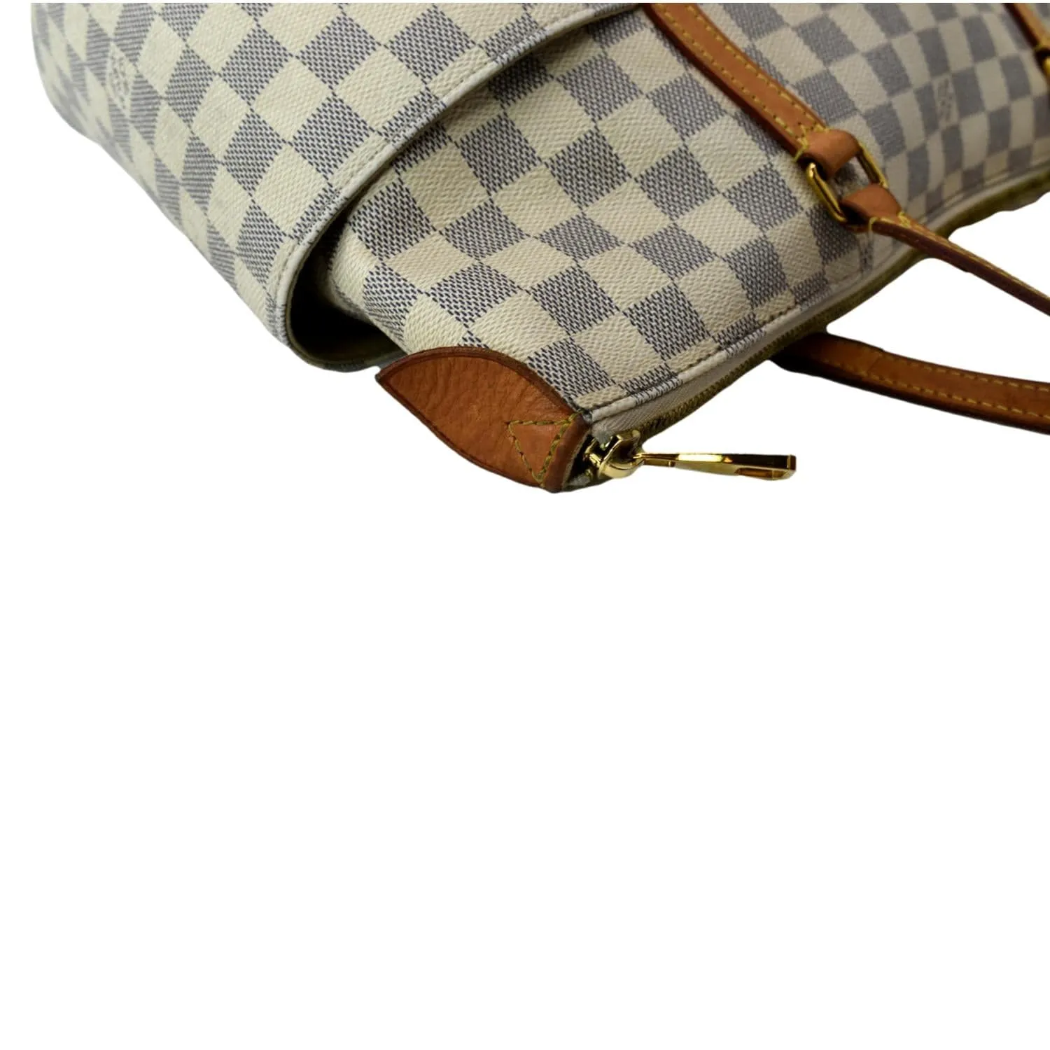 LOUIS VUITTON Totally MM Damier Azur Shoulder Bag White