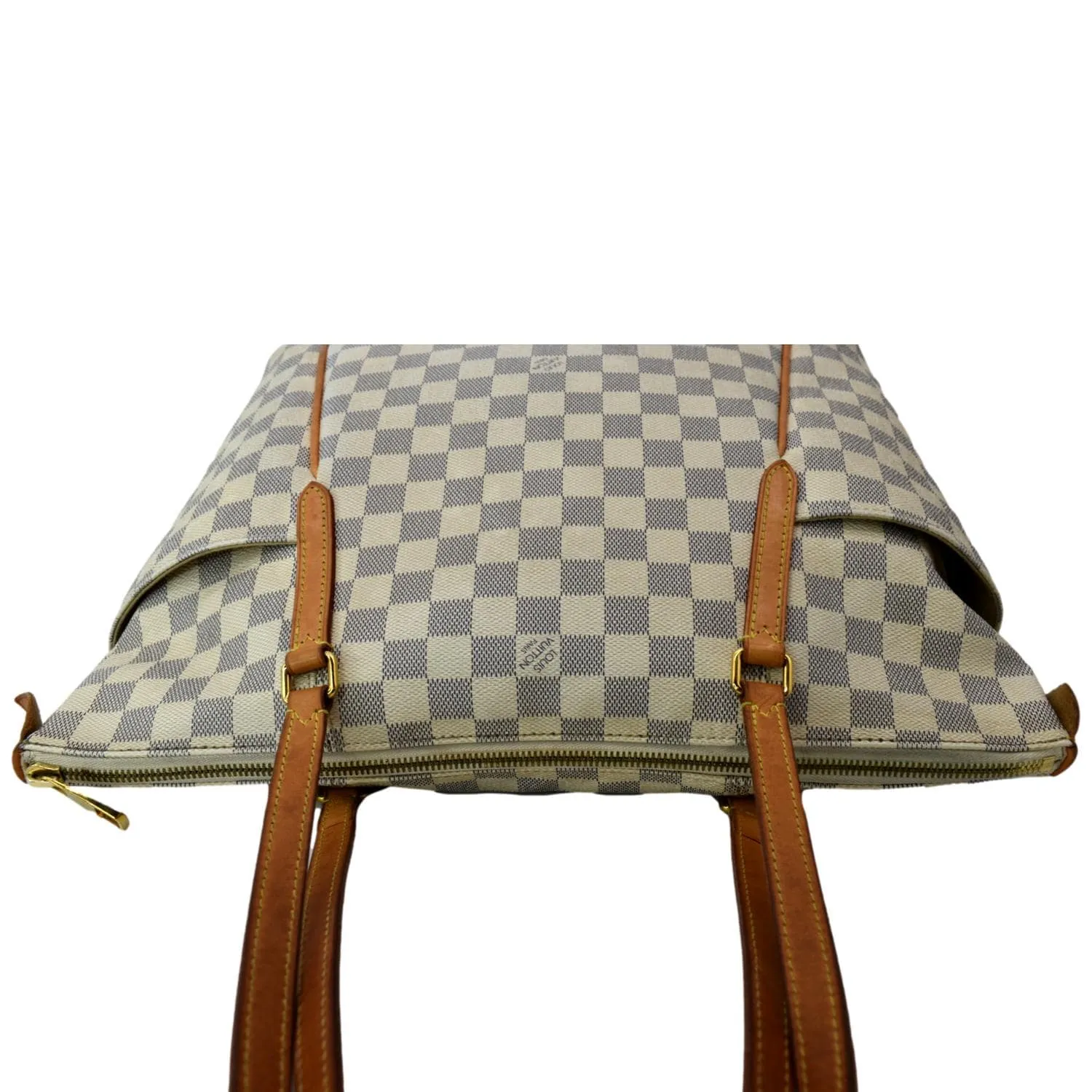 LOUIS VUITTON Totally MM Damier Azur Shoulder Bag White