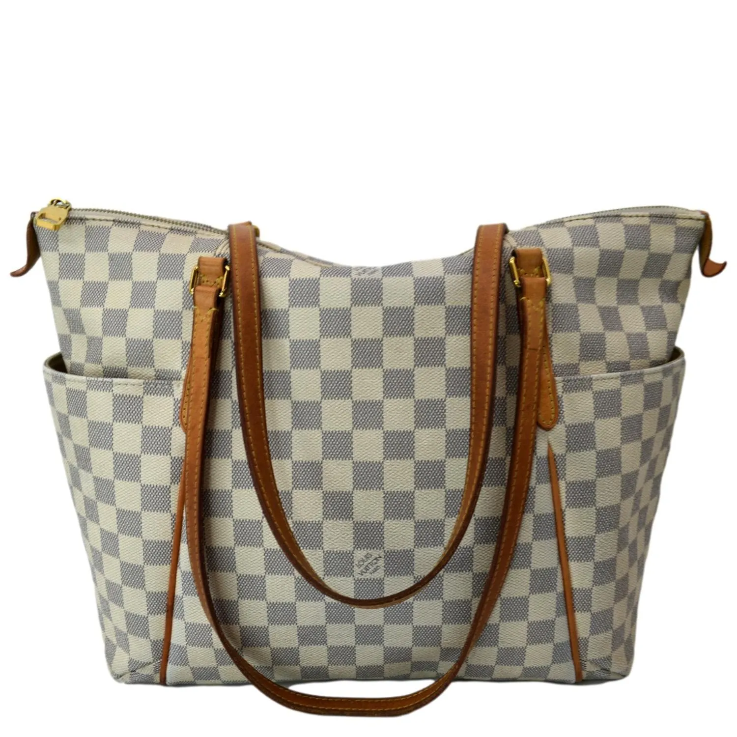LOUIS VUITTON Totally MM Damier Azur Shoulder Bag White