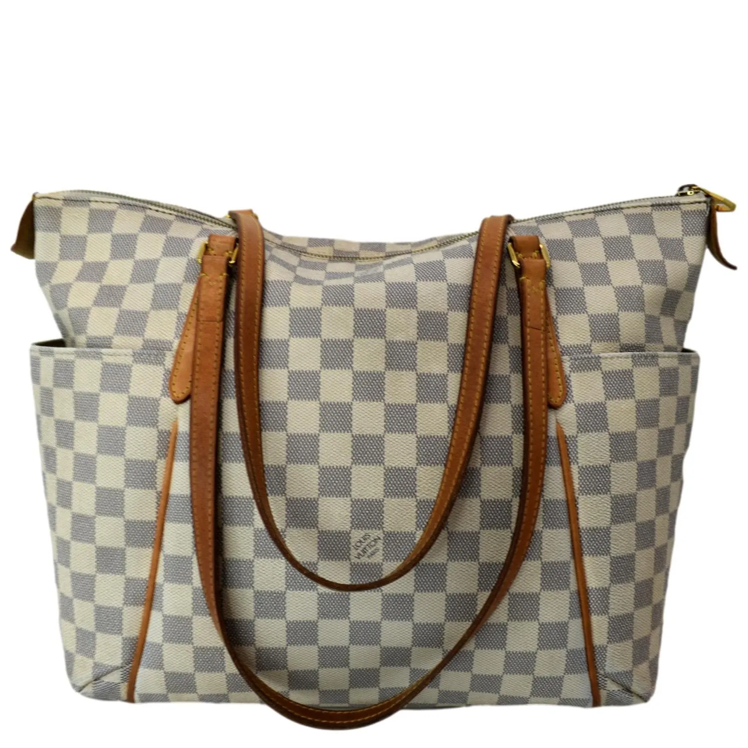 LOUIS VUITTON Totally MM Damier Azur Shoulder Bag White