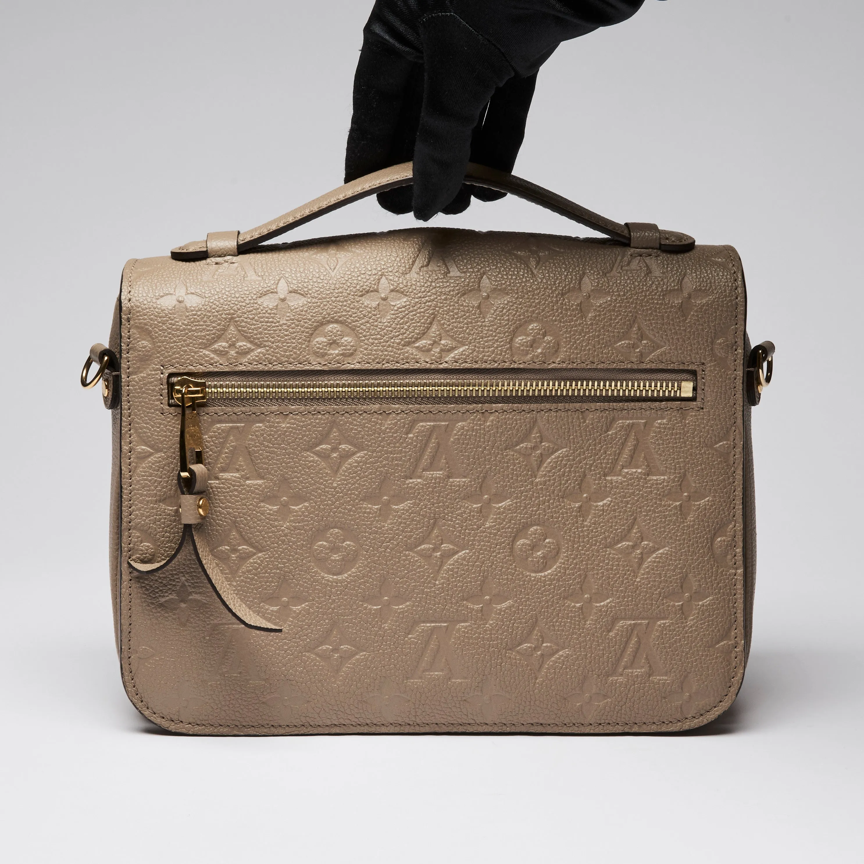 Louis Vuitton Turtledove Monogram Empriente Leather Pochette Metis Bag