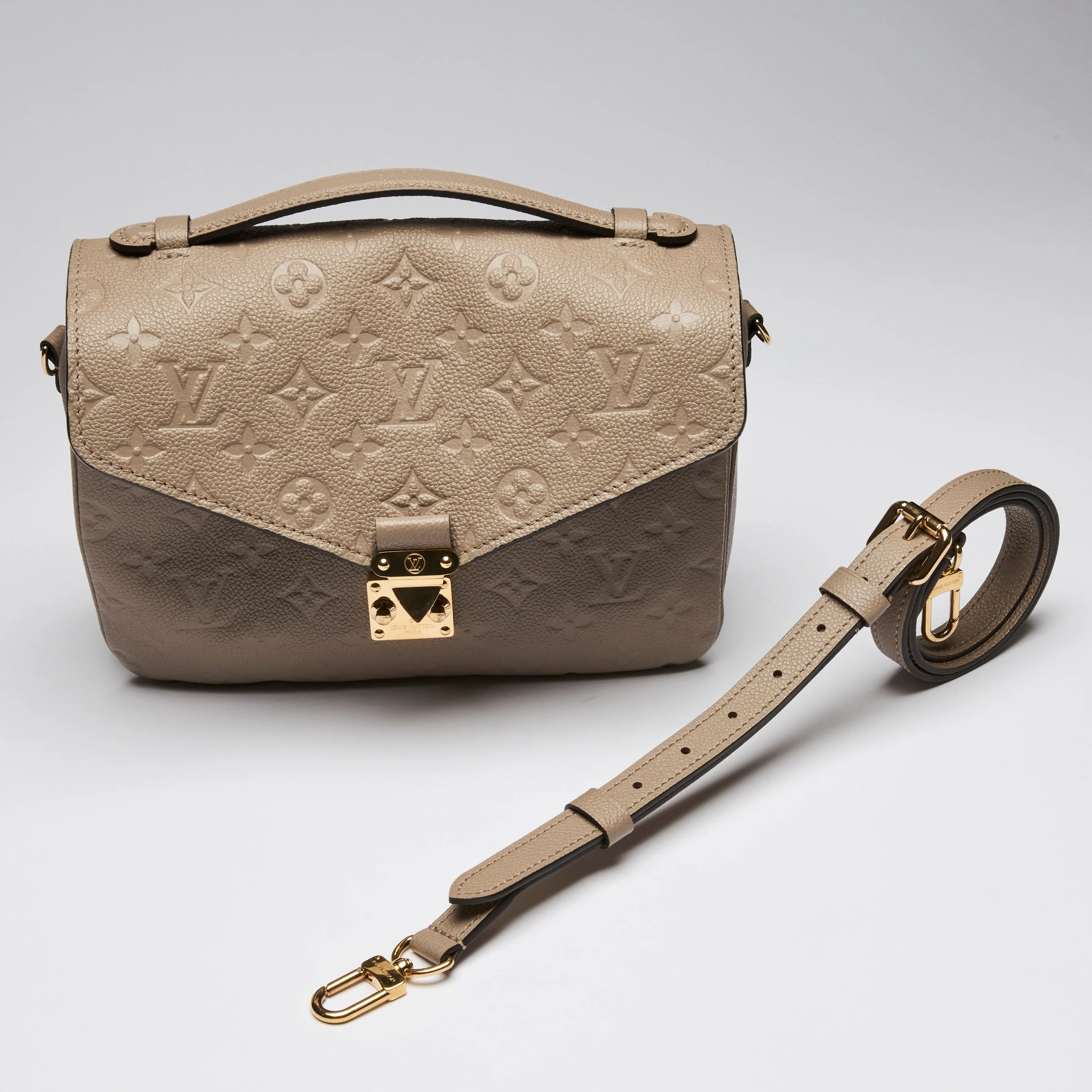 Louis Vuitton Turtledove Monogram Empriente Leather Pochette Metis Bag