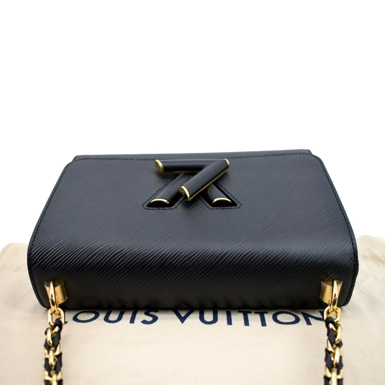 LOUIS VUITTON Twist Epi Leather Crossbody Bag Black