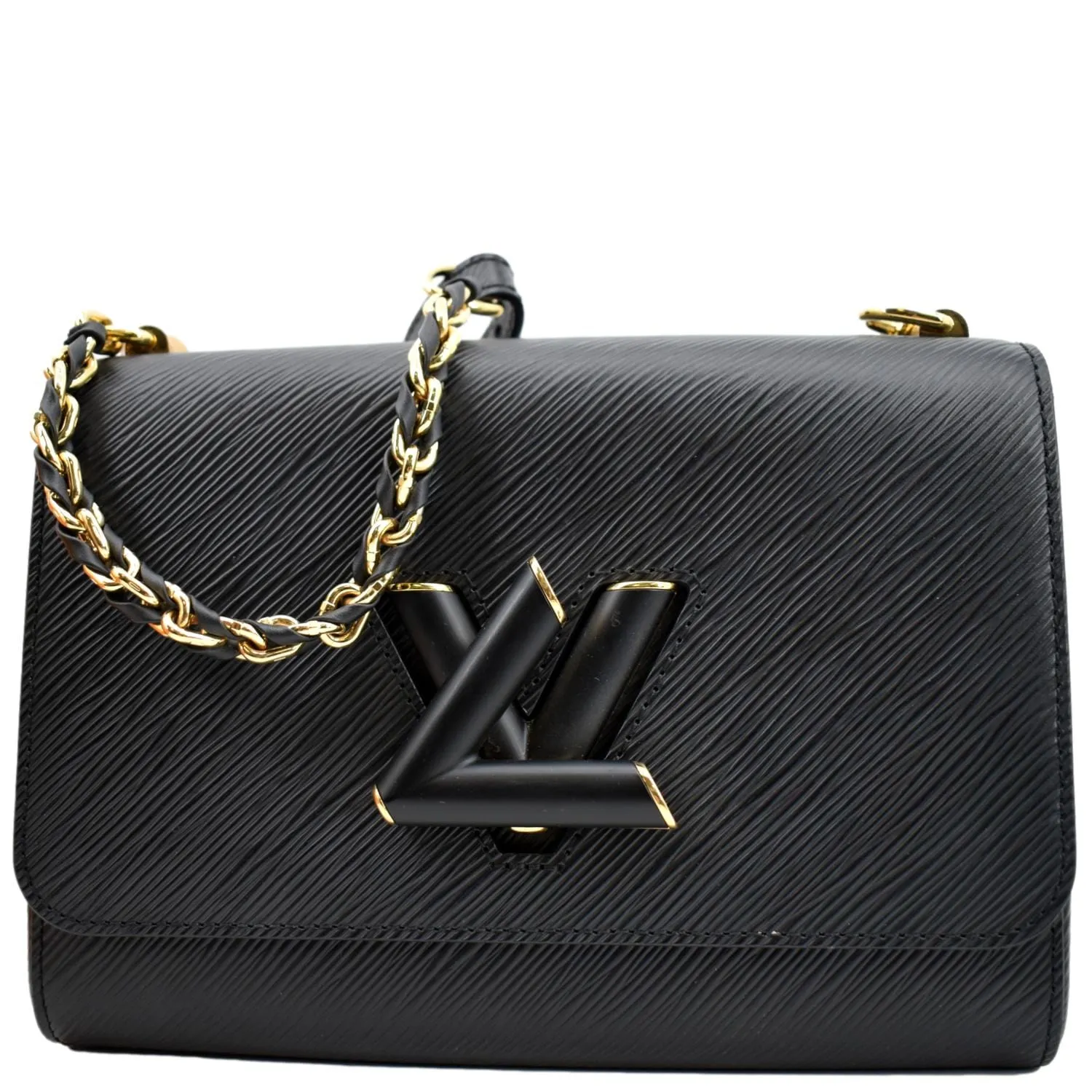 LOUIS VUITTON Twist Epi Leather Crossbody Bag Black