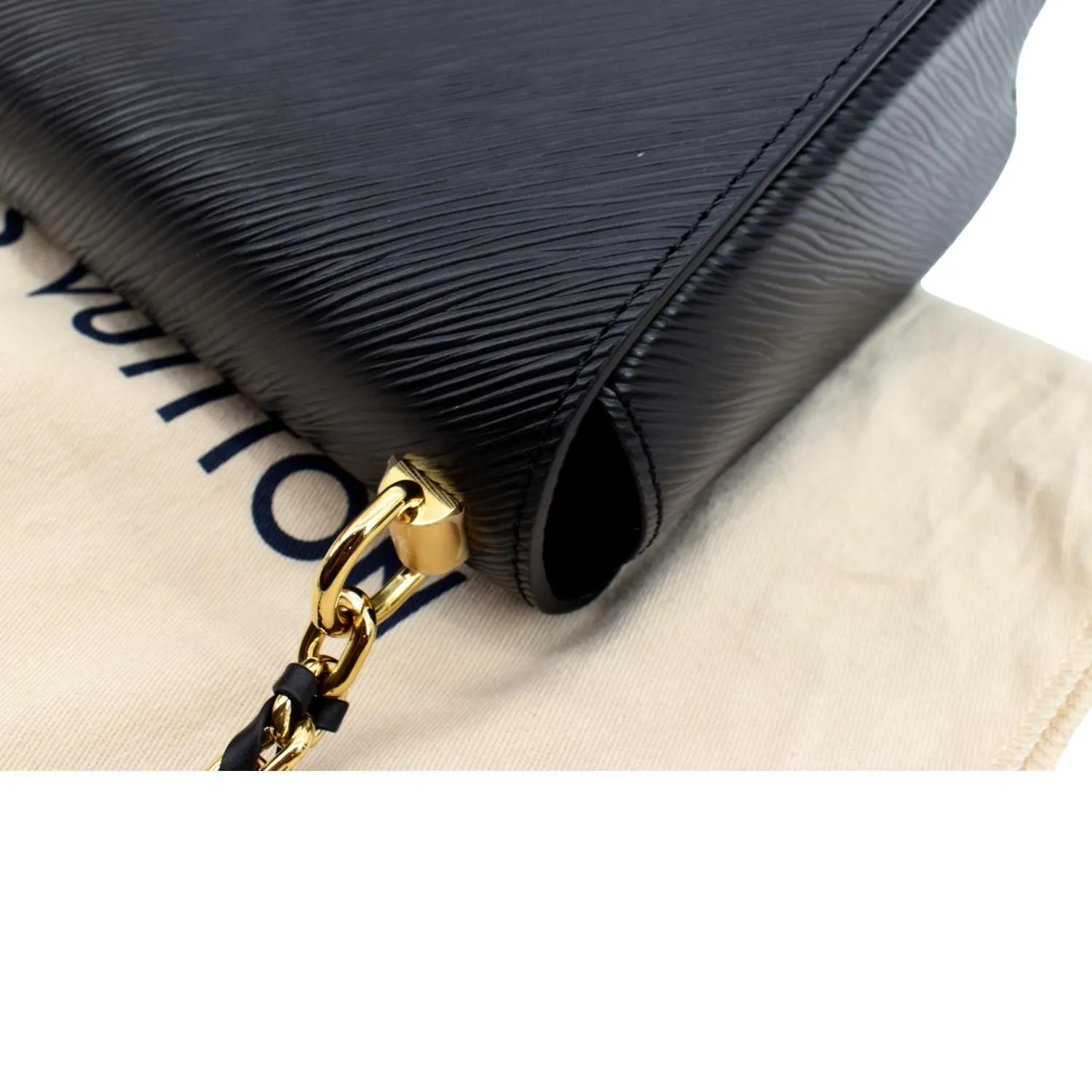 LOUIS VUITTON Twist Epi Leather Crossbody Bag Black