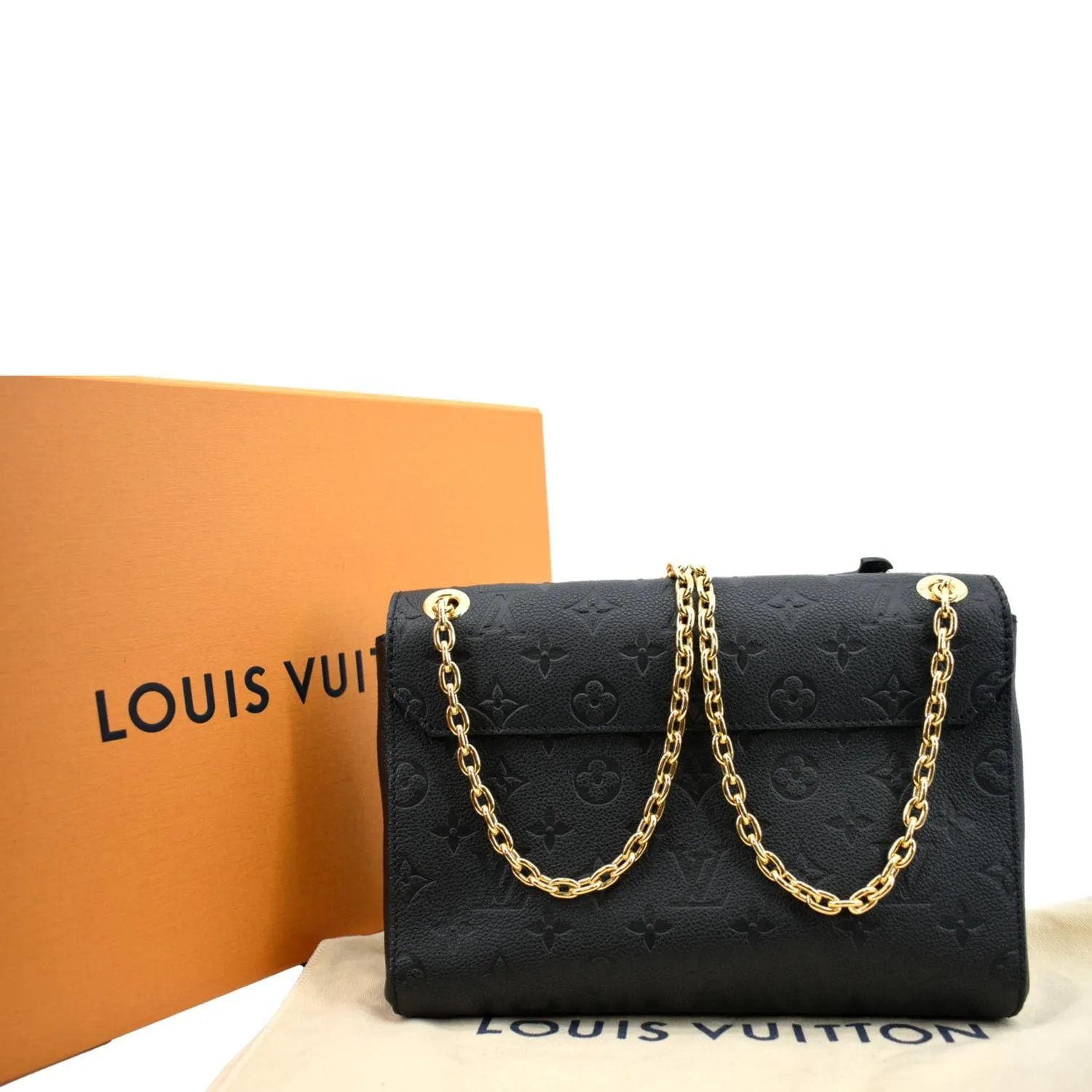 LOUIS VUITTON Vavin PM Monogram Empreinte Leather Shoulder Bag Black  - New Year Deals