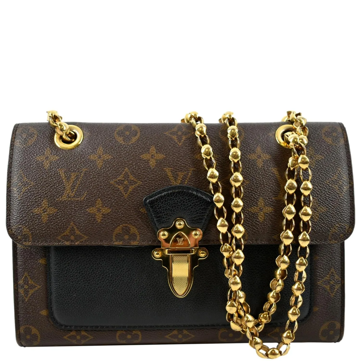 LOUIS VUITTON Victoire Monogram Canvas Crossbody Bag Black