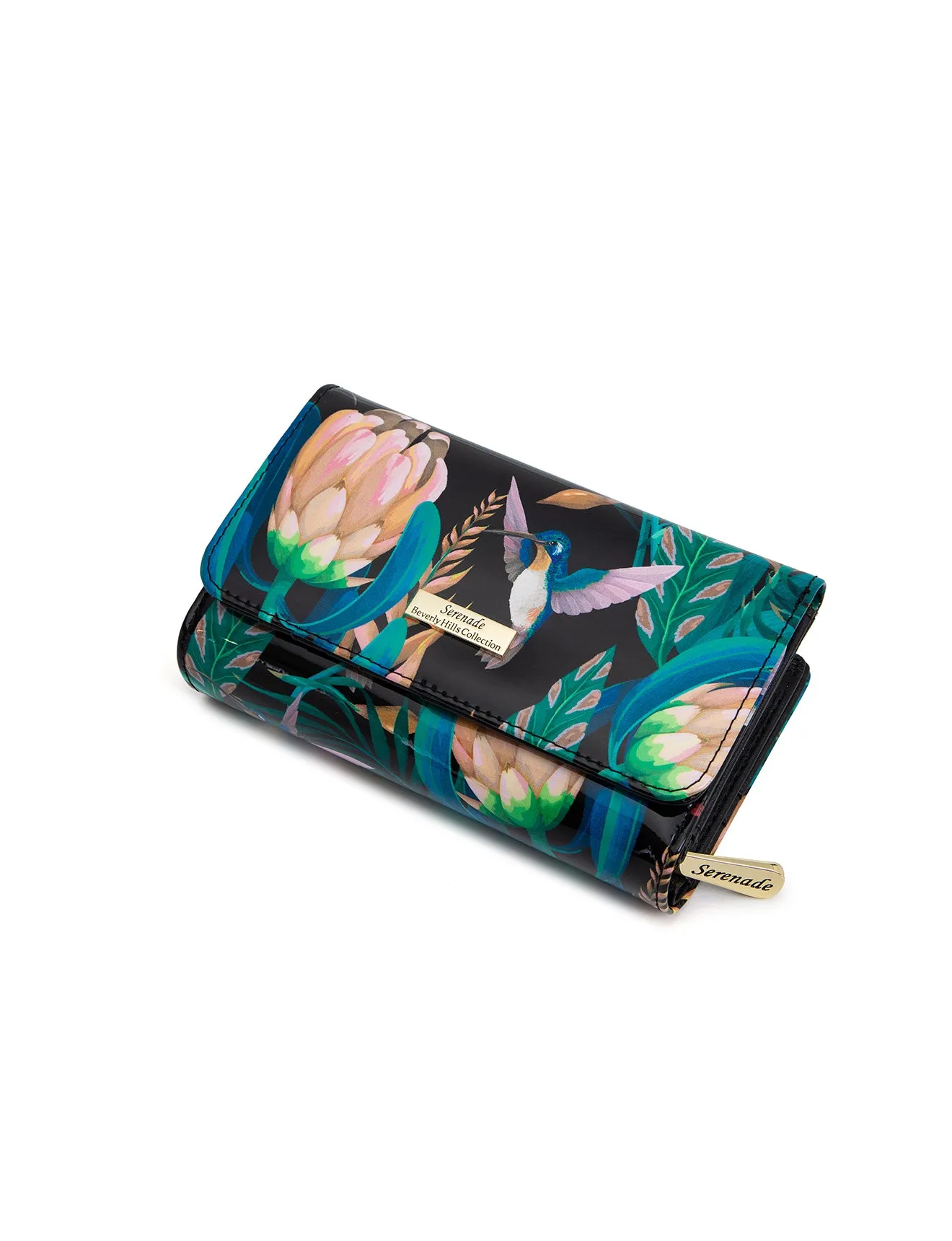 LULU MEDIUM PATENT LEATHER WALLET WITH RFID- WSF1102- SALE