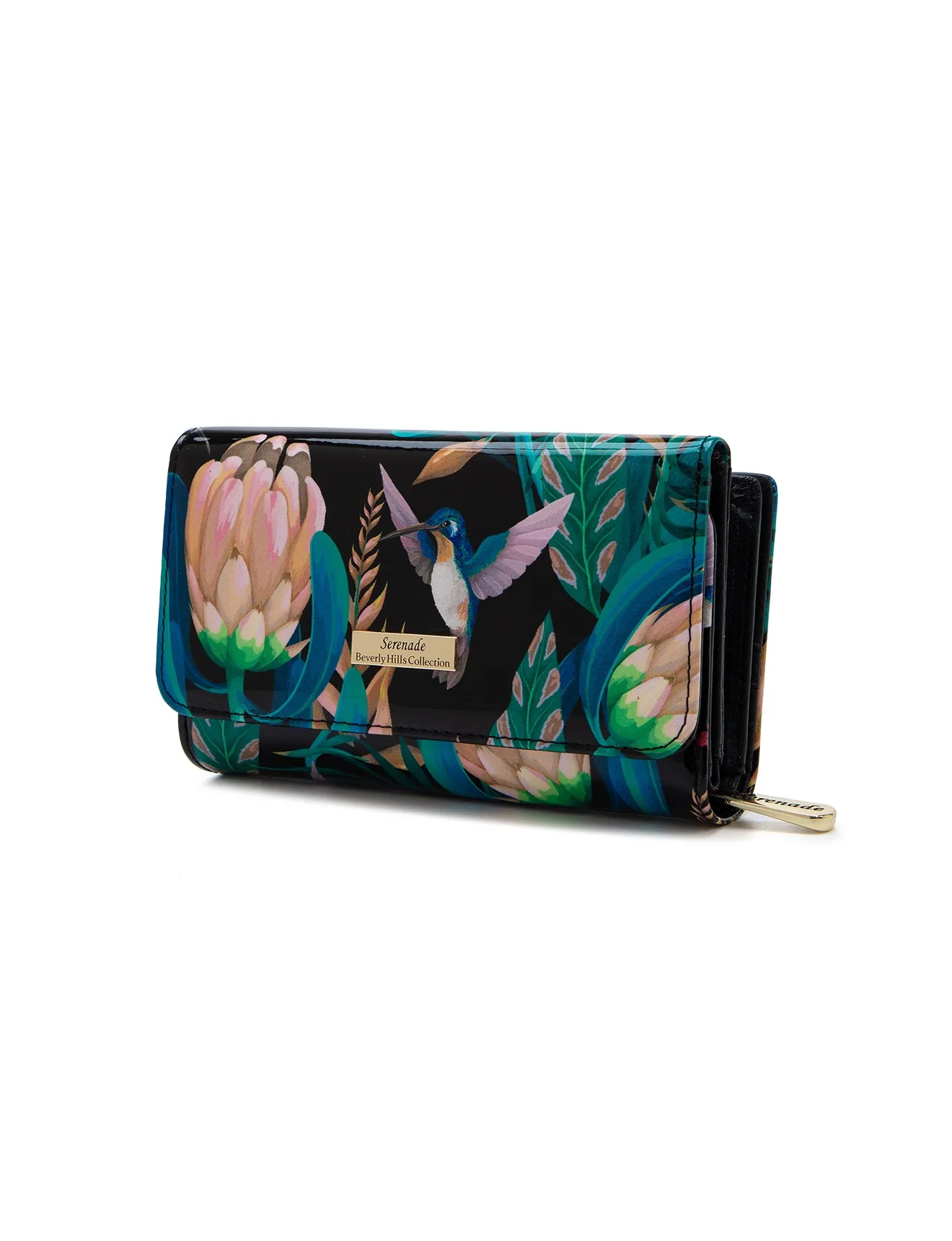 LULU MEDIUM PATENT LEATHER WALLET WITH RFID- WSF1102- SALE