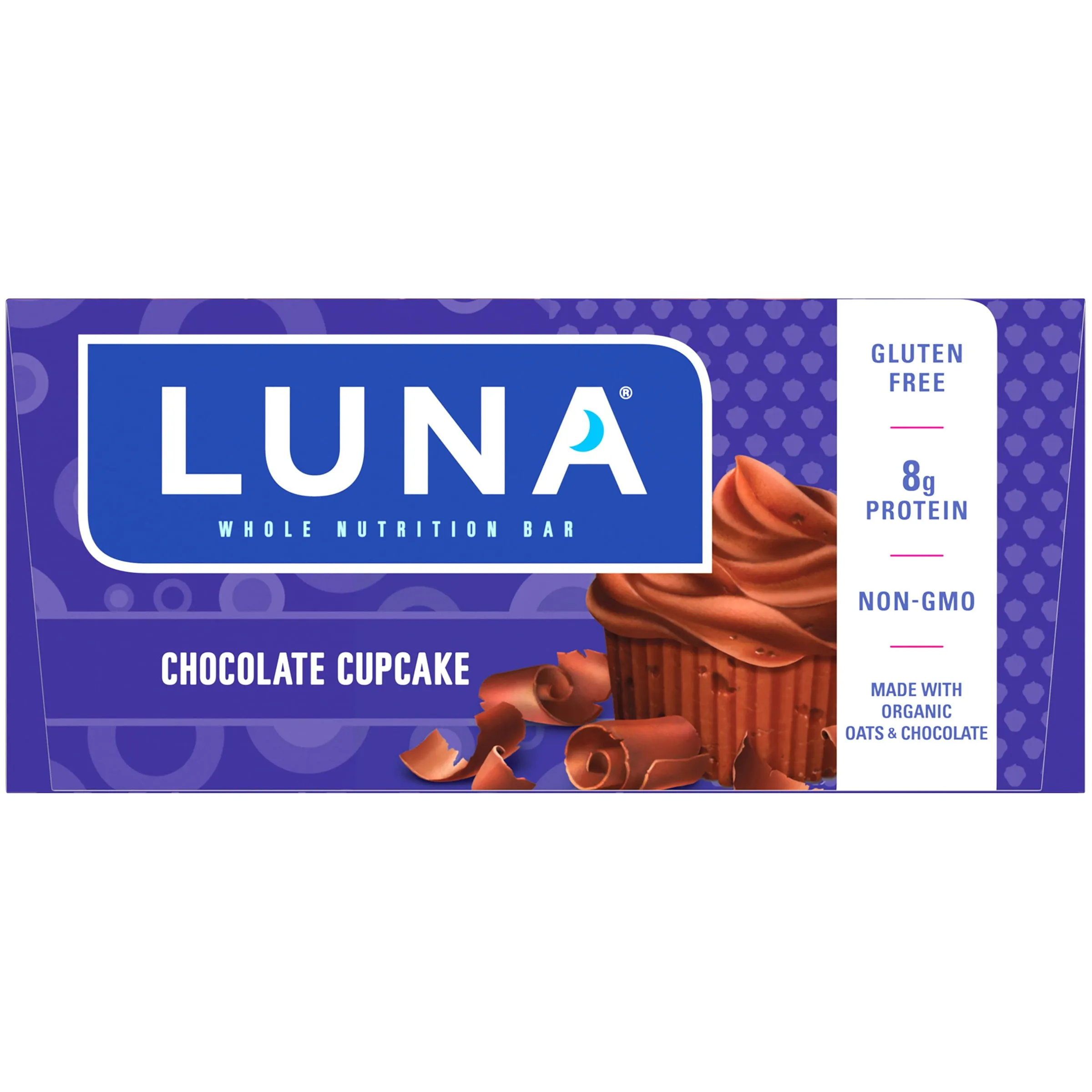 LUNA BAR Snack Bars, Gluten Free, Chocolate Cupcake Flavor, 15 Ct, 1.69 oz