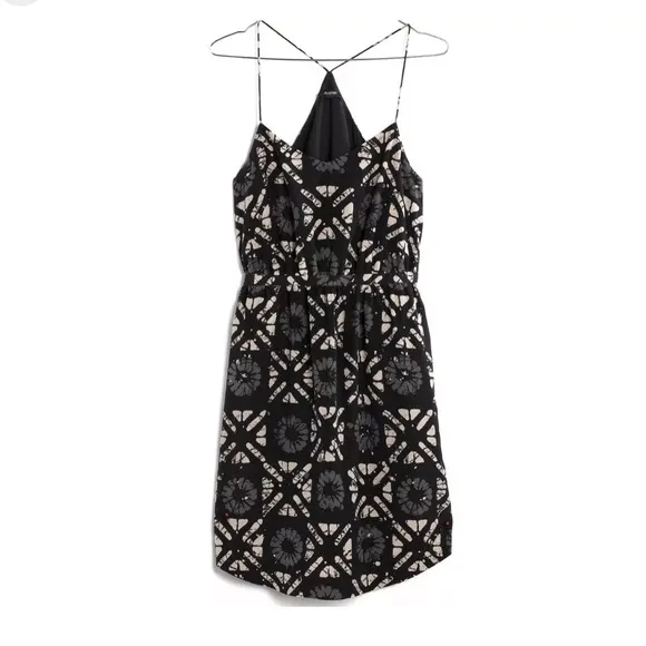 Madewell Pattern Print Mini Silk Dress‎ Beautiful Classy Outfit Racerback Strap