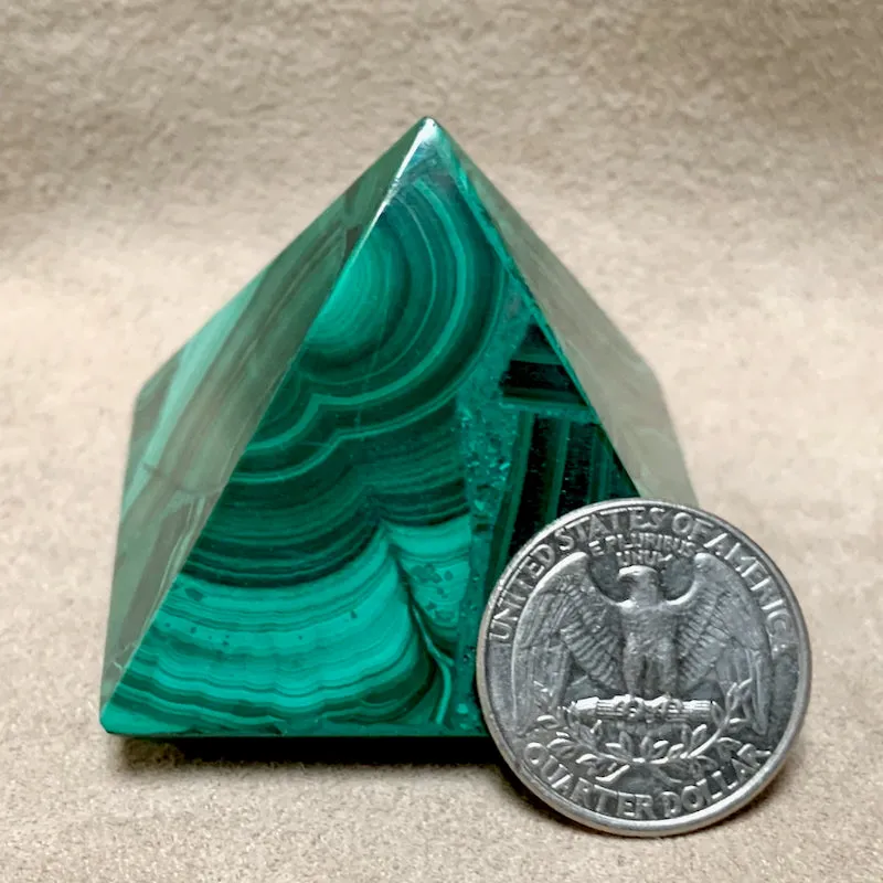 Malachite Polished Pyramid (Democratic Republic of Congo)