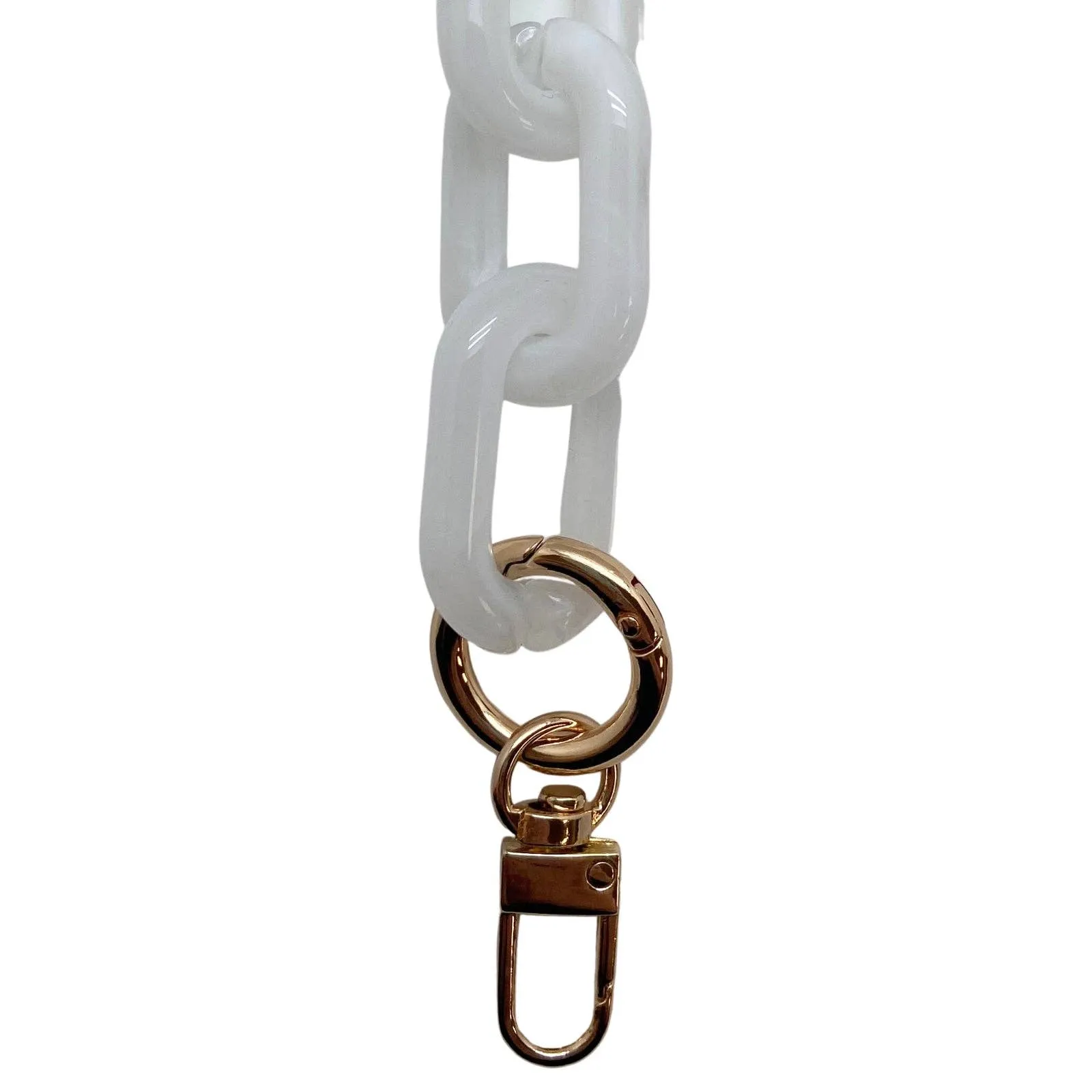 Marble & Frosted Acrylic Chain -Crossbody 47.25 inches / Marble Butter