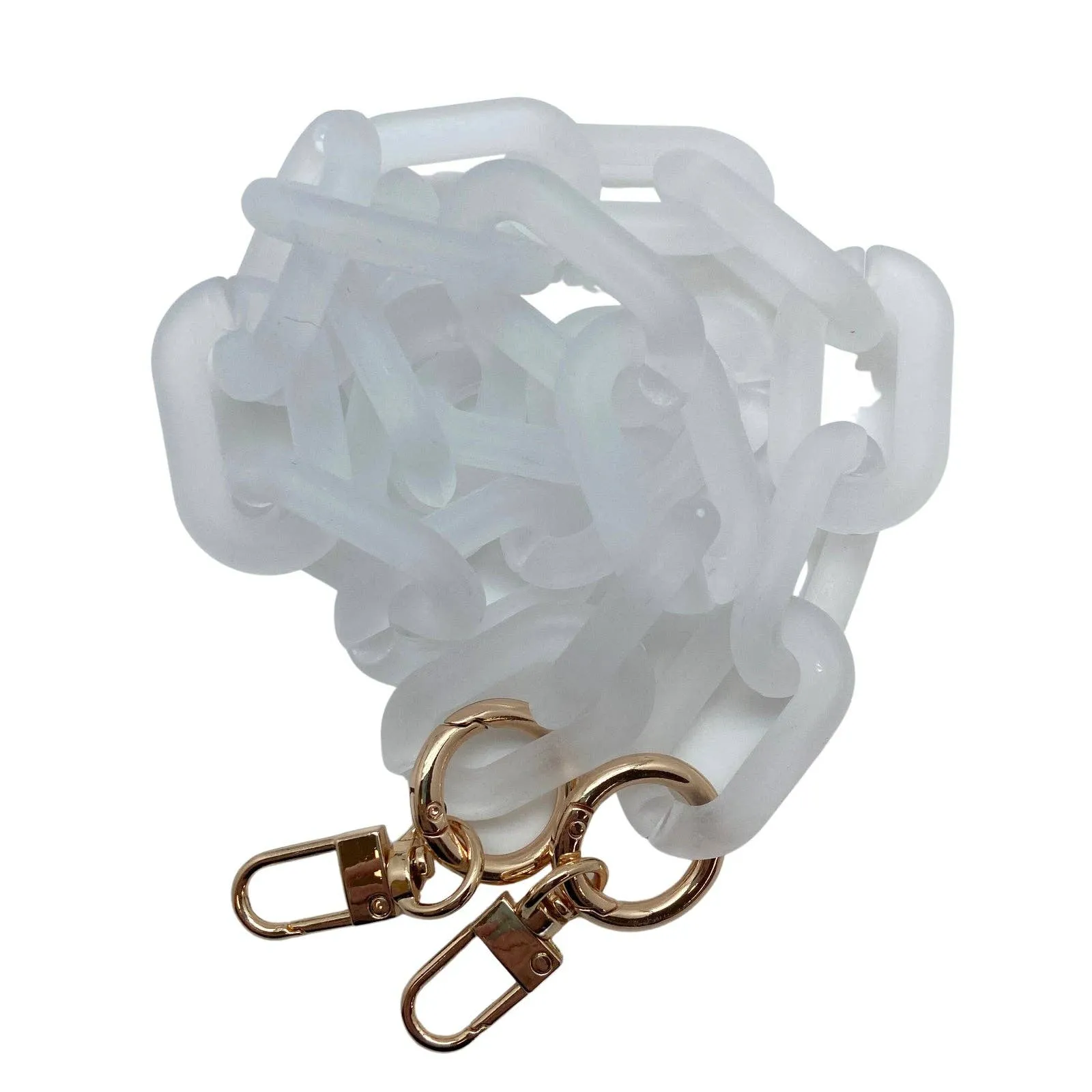 Marble & Frosted Acrylic Chain -Crossbody 47.25 inches / Marble Butter