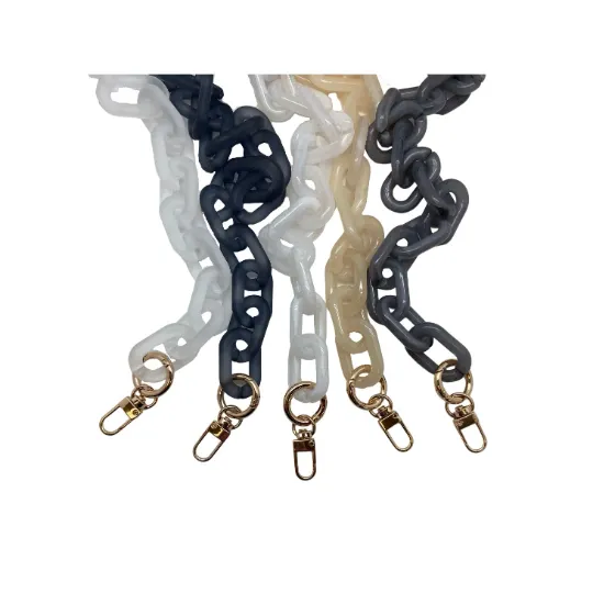 Marble & Frosted Acrylic Chain -Crossbody 47.25 inches / Marble Butter