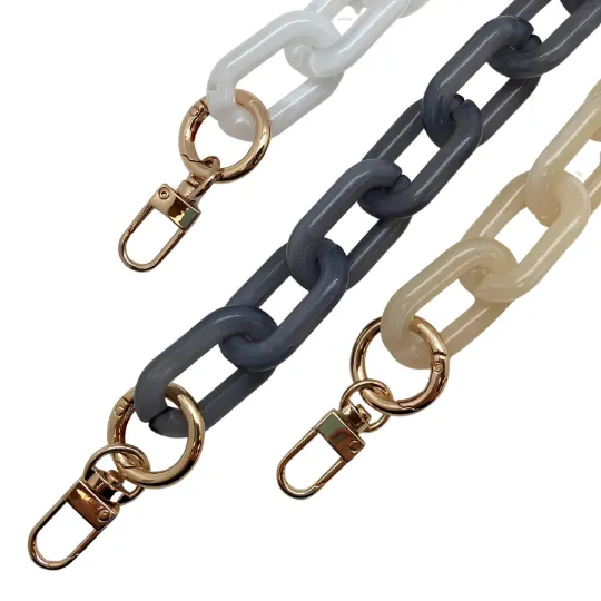 Marble & Frosted Acrylic Chain -Crossbody 47.25 inches / Marble Butter