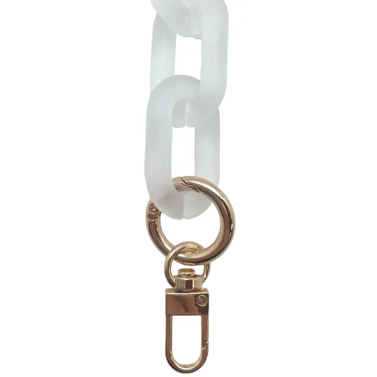 Marble & Frosted Acrylic Chain -Crossbody 47.25 inches / Marble Butter