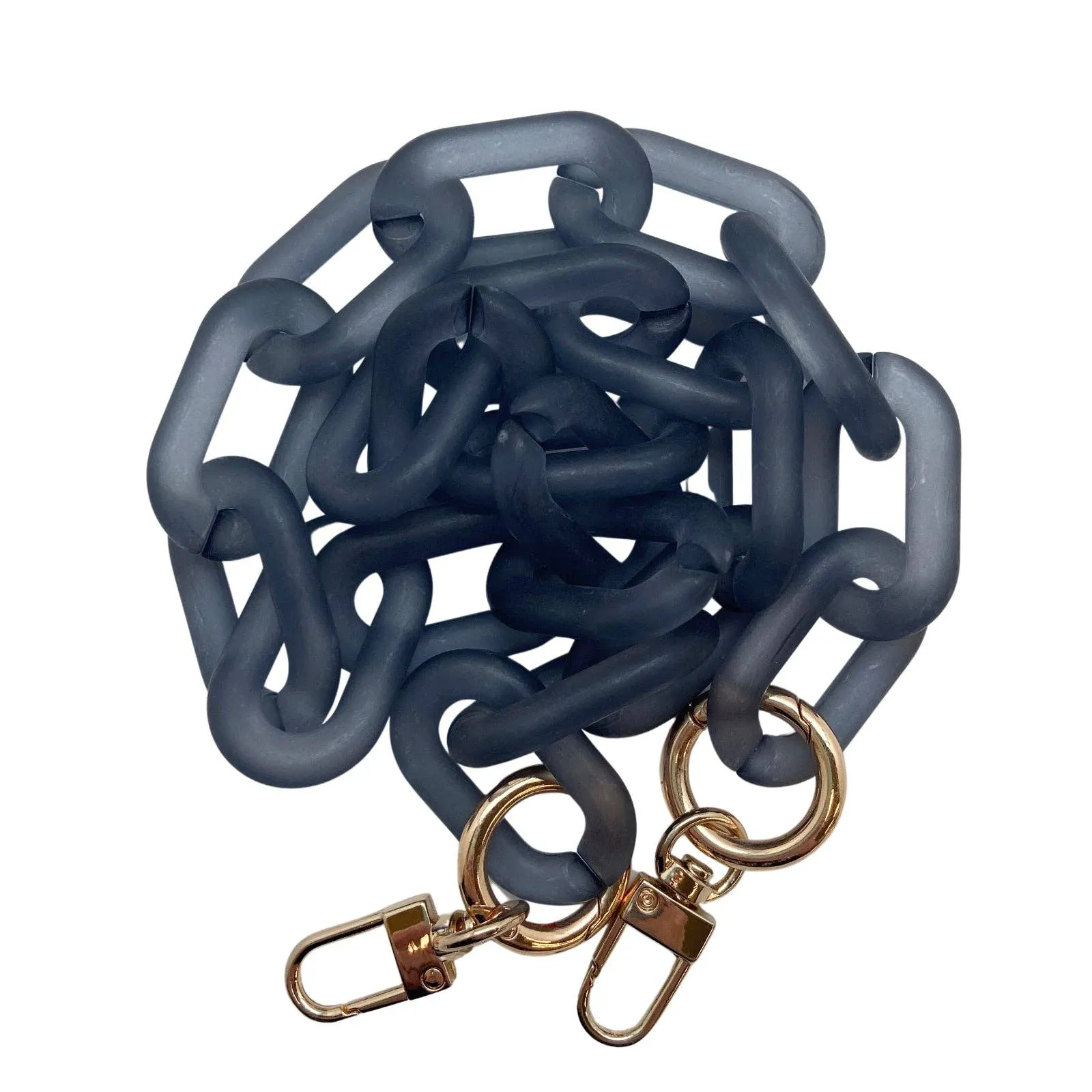 Marble & Frosted Acrylic Chain -Crossbody 47.25 inches / Marble Butter