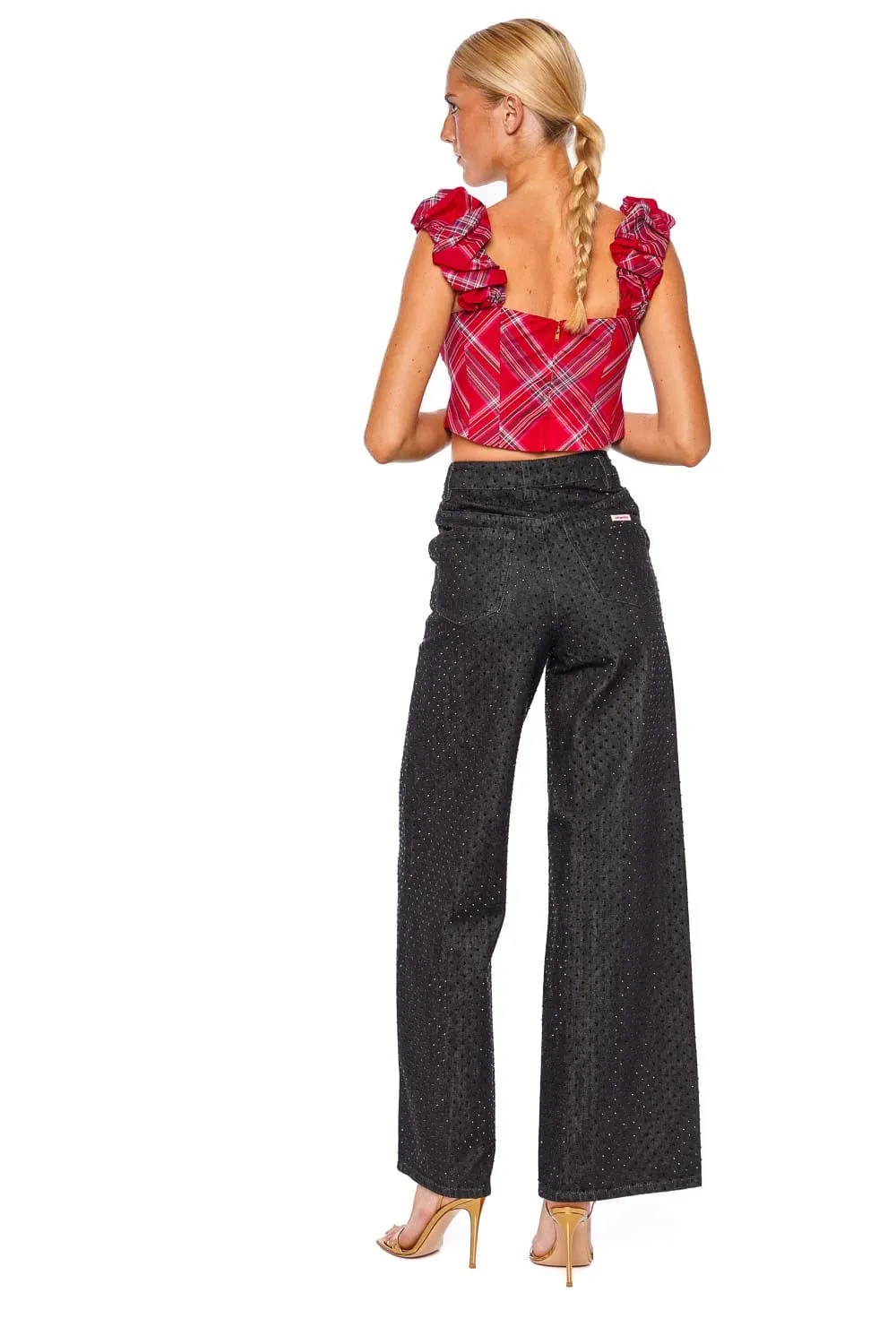 Maryjane Plaid Taffeta Cropped Top
