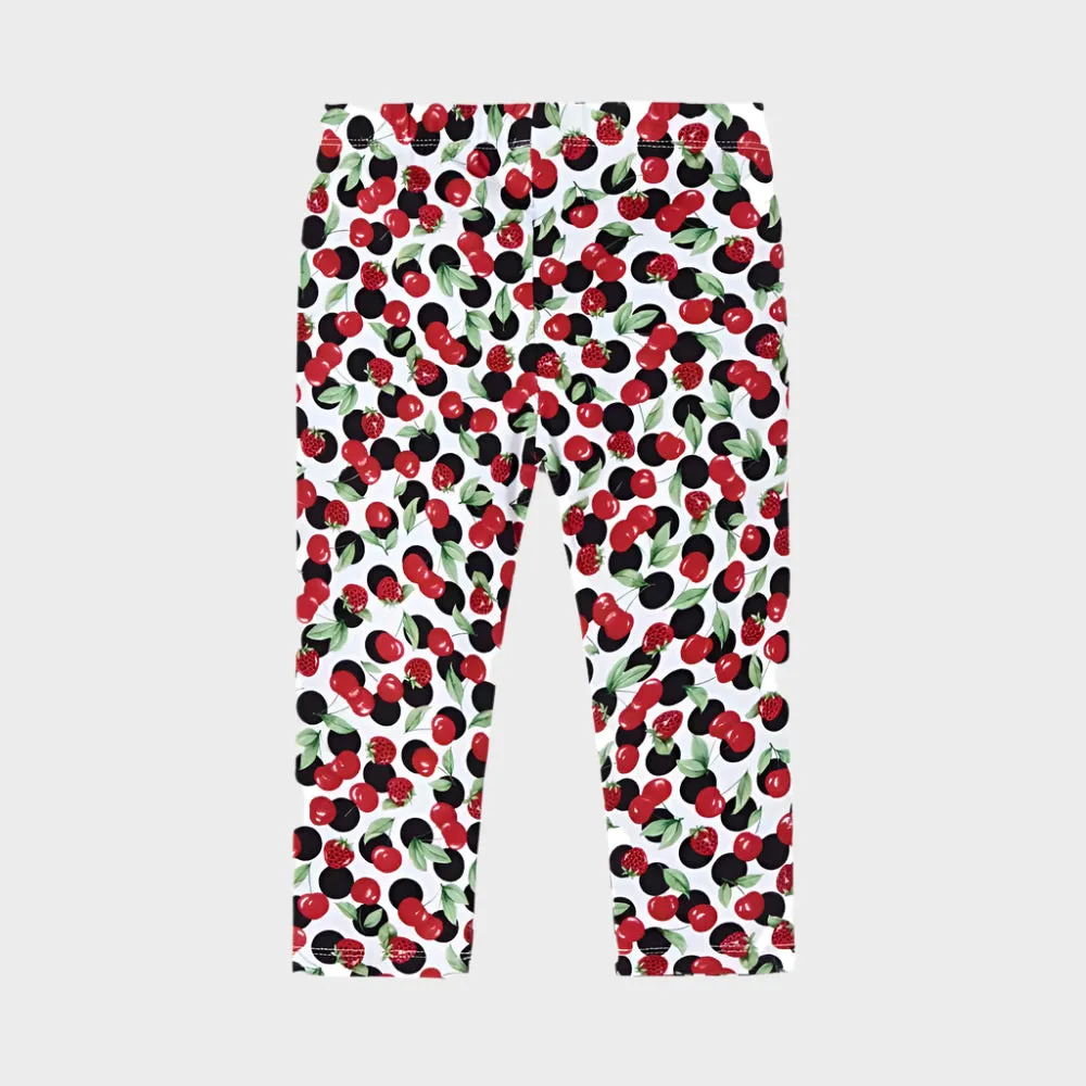 Mayoral Girls Cherry Leggings - Red