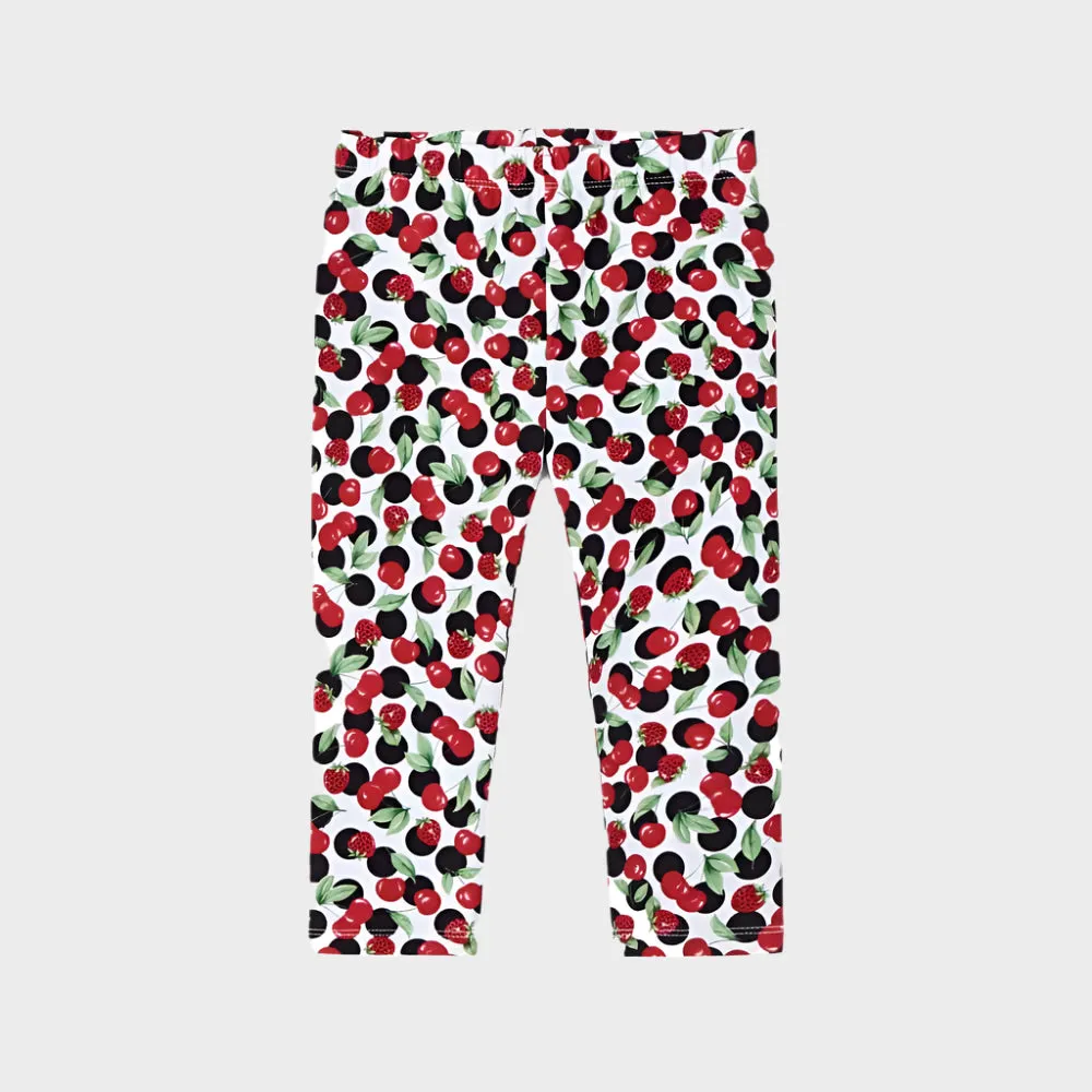 Mayoral Girls Cherry Leggings - Red