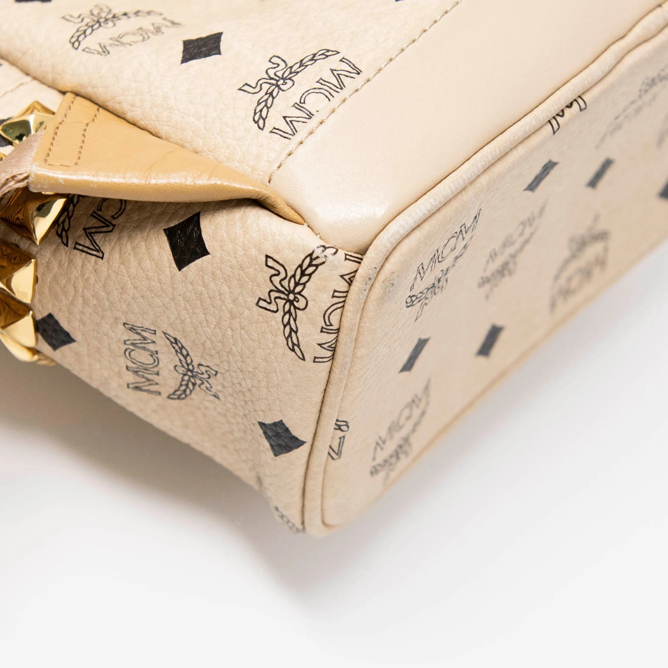 MCM Beige Mini Stark Backpack