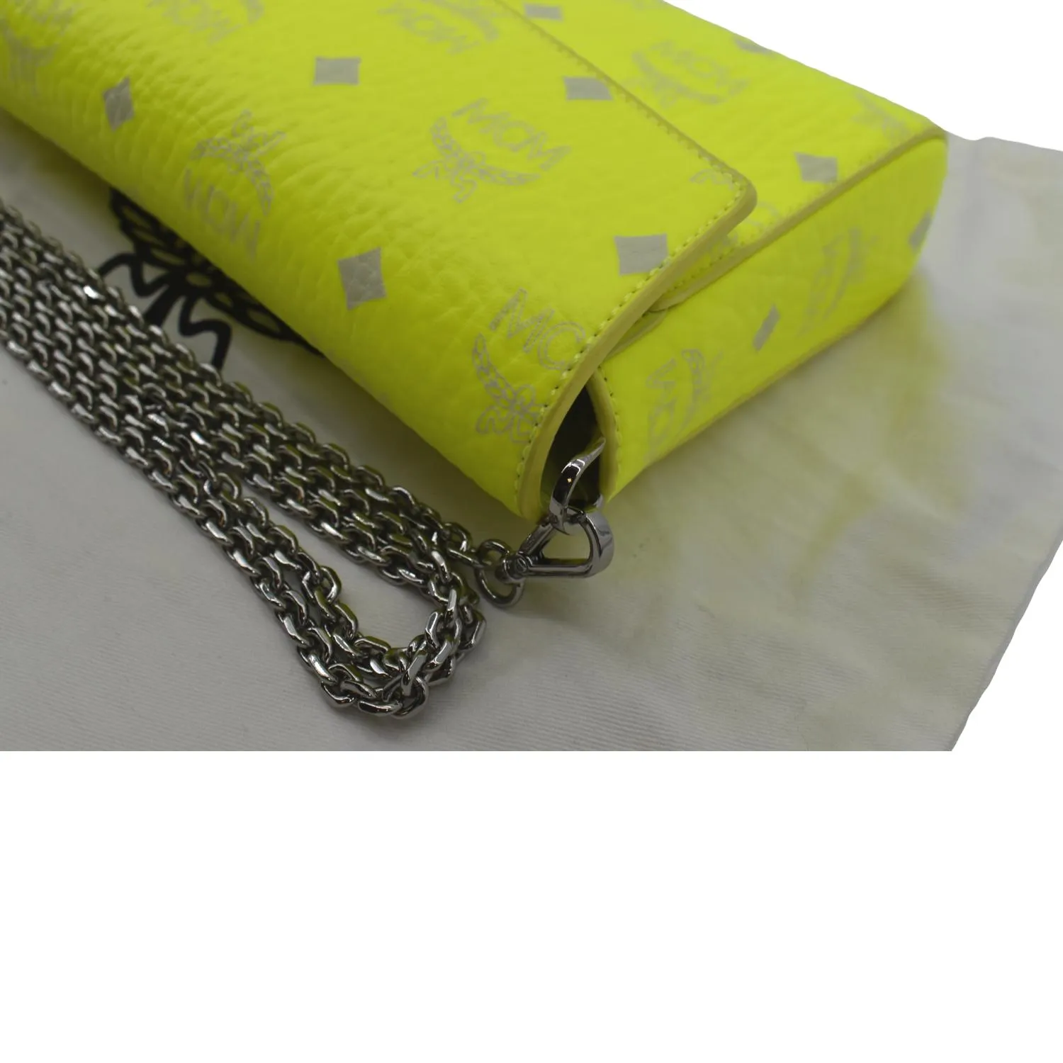 MCM Millie Monogram Visetos Crossbody Bag Neon Yellow