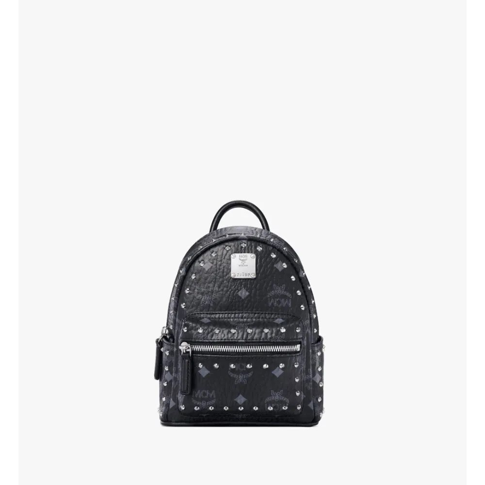 MCM Stark Bebe Boo Backpack in Studded Outline Visetos