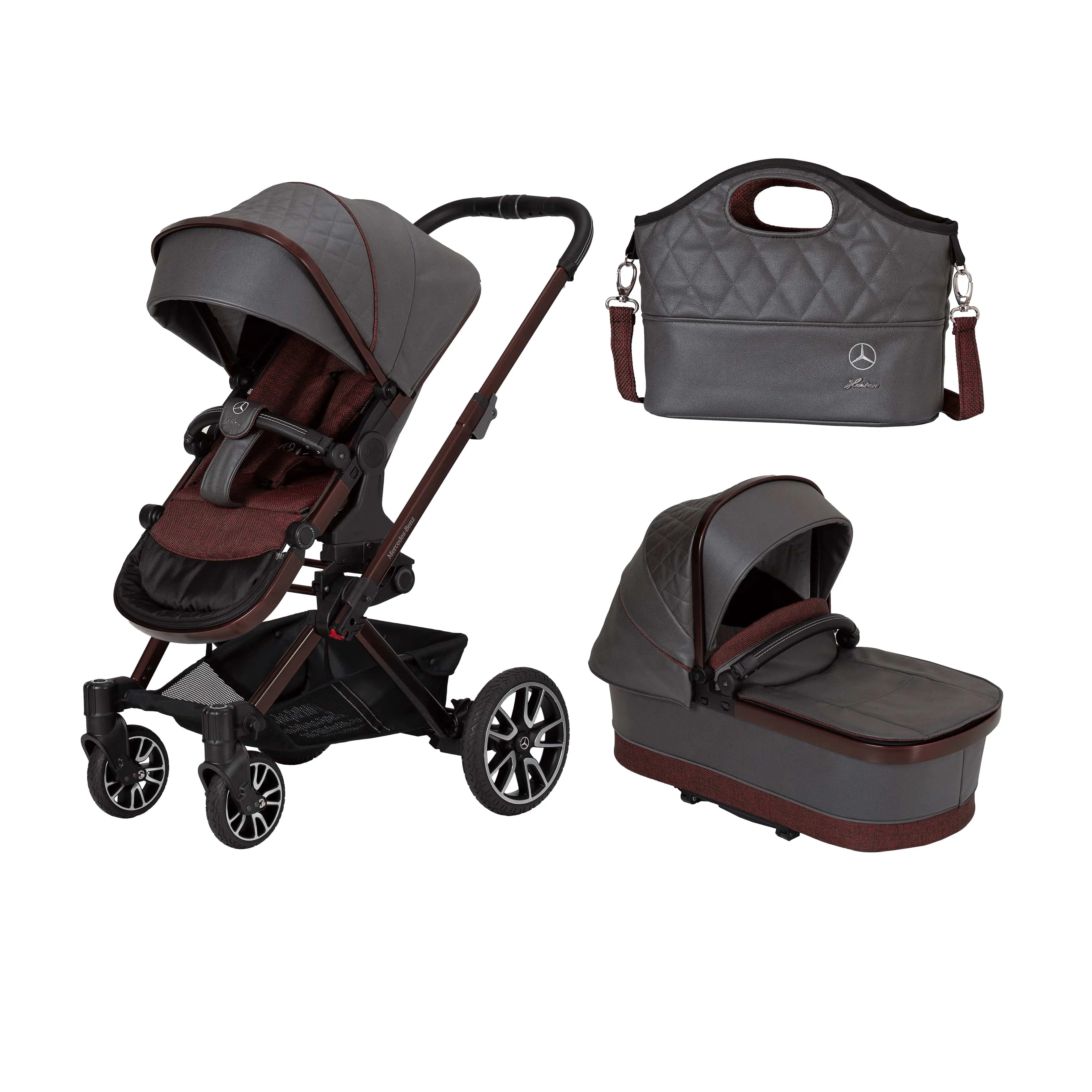 Mercedes Avantgarde GTX Stroller inc. Carrycot - Rubellit