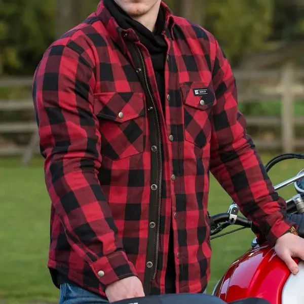 Merlin Axe Checkered Shirt - red