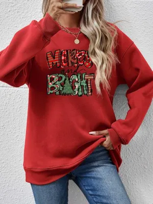 MERRY AND BRIGHT Long Sleeve Sweatshirt (9 Colors)