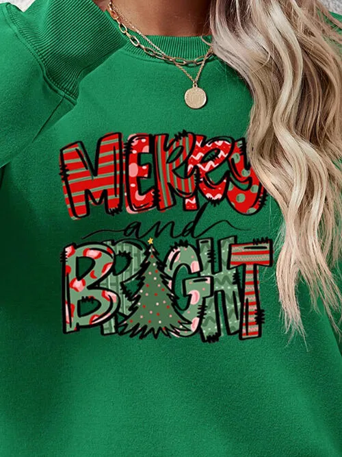 MERRY AND BRIGHT Long Sleeve Sweatshirt (9 Colors)