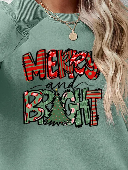 MERRY AND BRIGHT Long Sleeve Sweatshirt (9 Colors)