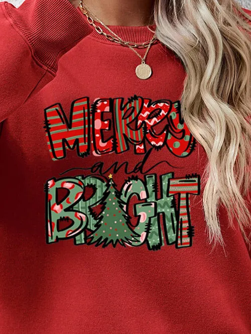 MERRY AND BRIGHT Long Sleeve Sweatshirt (9 Colors)