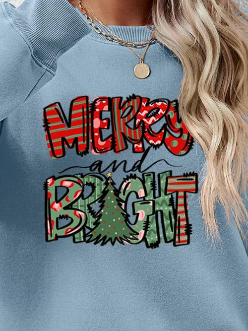 MERRY AND BRIGHT Long Sleeve Sweatshirt (9 Colors)
