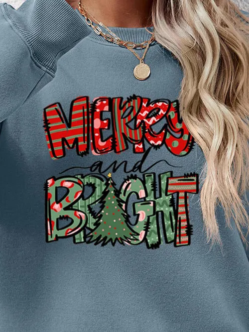 MERRY AND BRIGHT Long Sleeve Sweatshirt (9 Colors)
