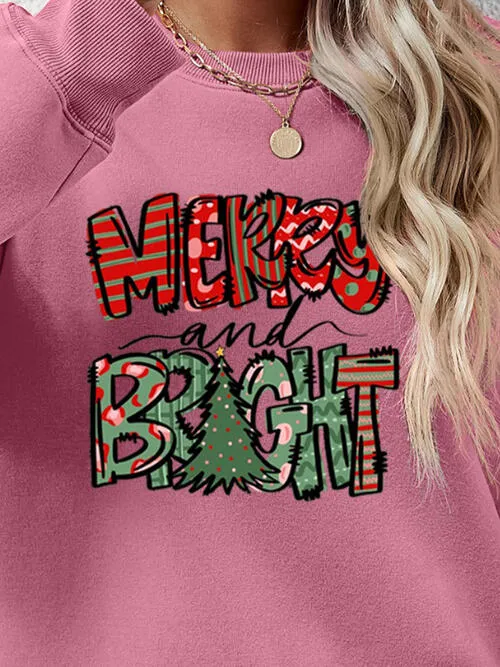 MERRY AND BRIGHT Long Sleeve Sweatshirt (9 Colors)