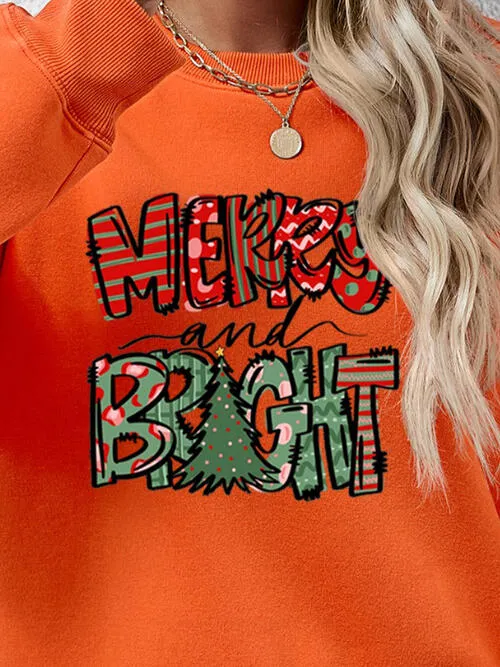 MERRY AND BRIGHT Long Sleeve Sweatshirt (9 Colors)