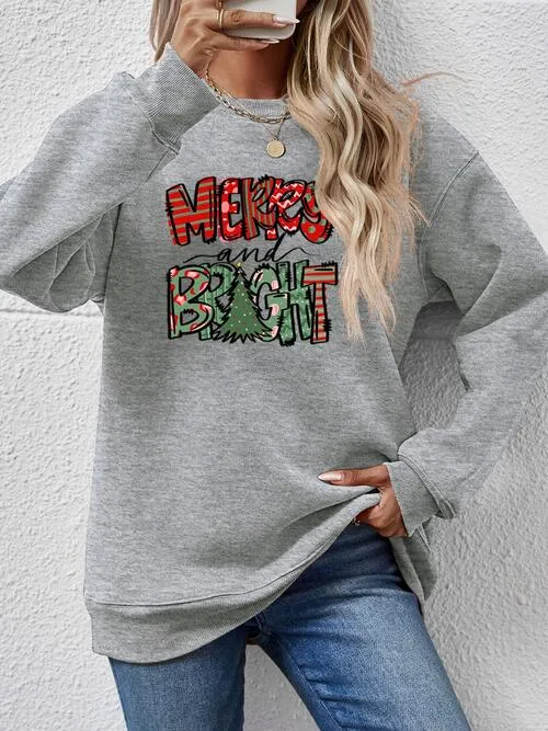 MERRY AND BRIGHT Long Sleeve Sweatshirt (9 Colors)